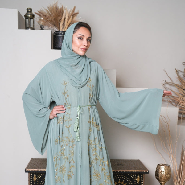 Blue Flare Abaya